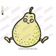 Cartoon Pear Fruit Runinig Embroidery Design